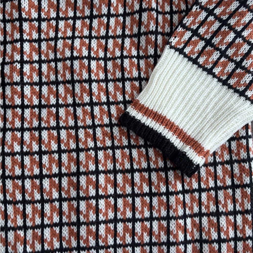 Checkered Cardigan with Button Front - Picture 2 of 2